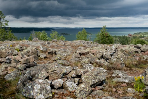 Utsikt Notvikstornet Bomarsund Hav Storm