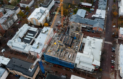 Byggnation i stan, telegrafen