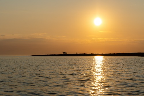 Solnedgång vid havet