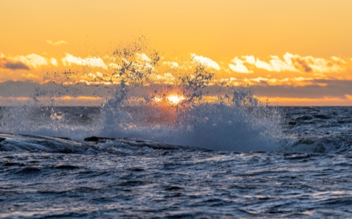 Solnedgång i Ålands hav 