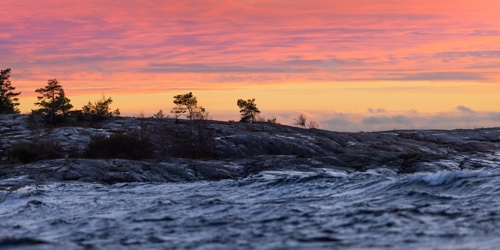 Solnedgång i Ålands hav 