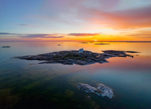 Kobba Klintar i Solnedgång